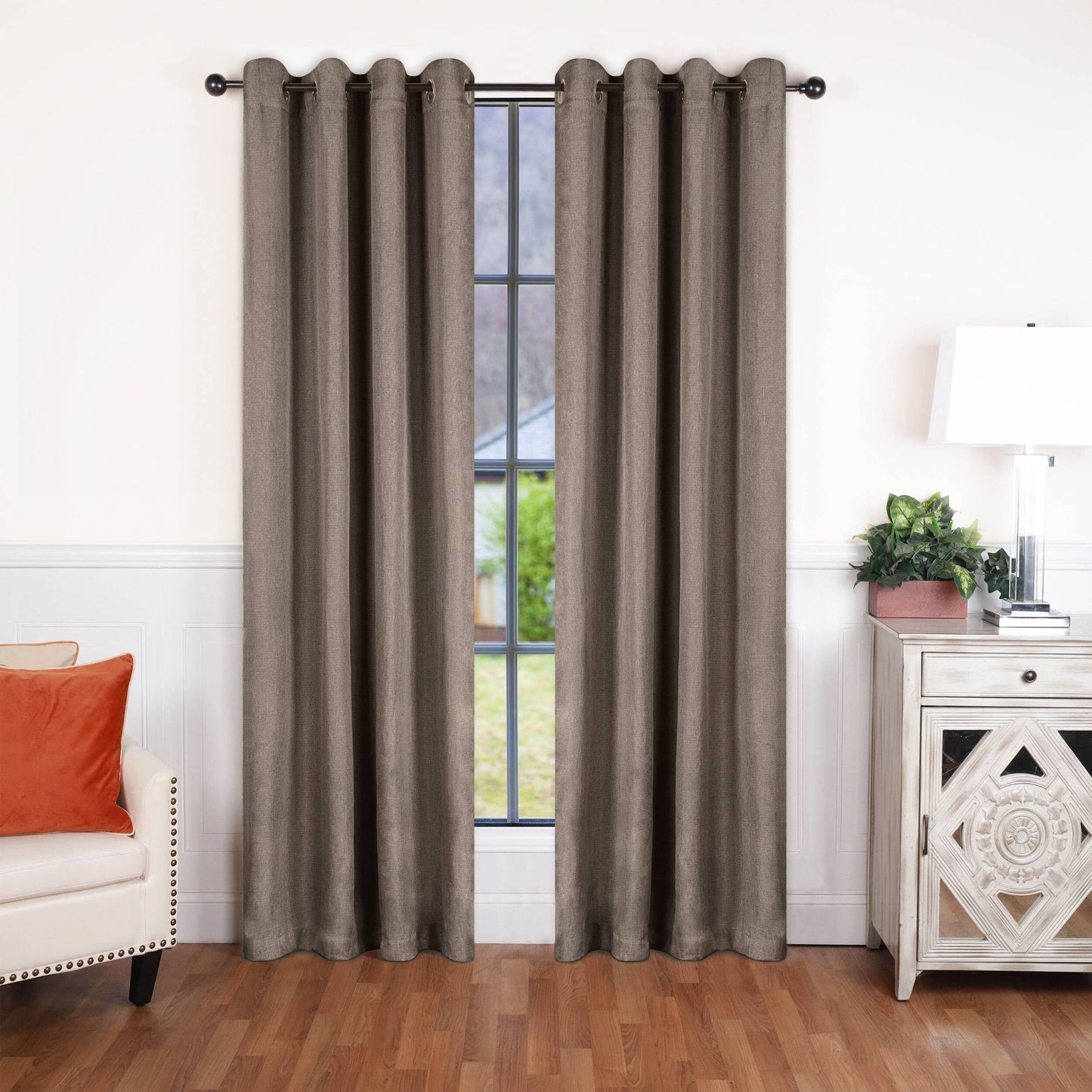 Superior Linen Washable Room Darkening Curtains, Set of 2 Panels