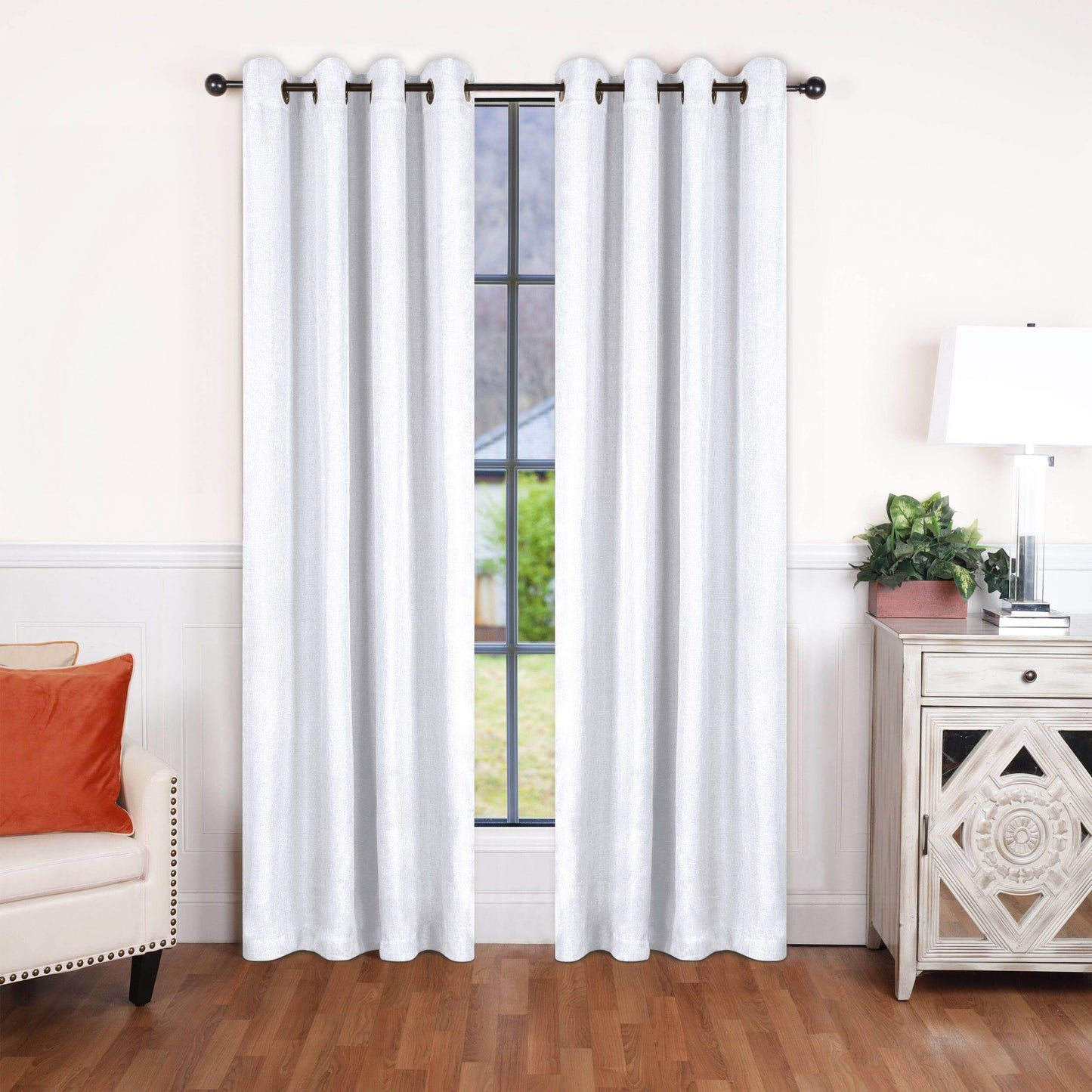 Superior Linen Washable Room Darkening Curtains, Set of 2 Panels