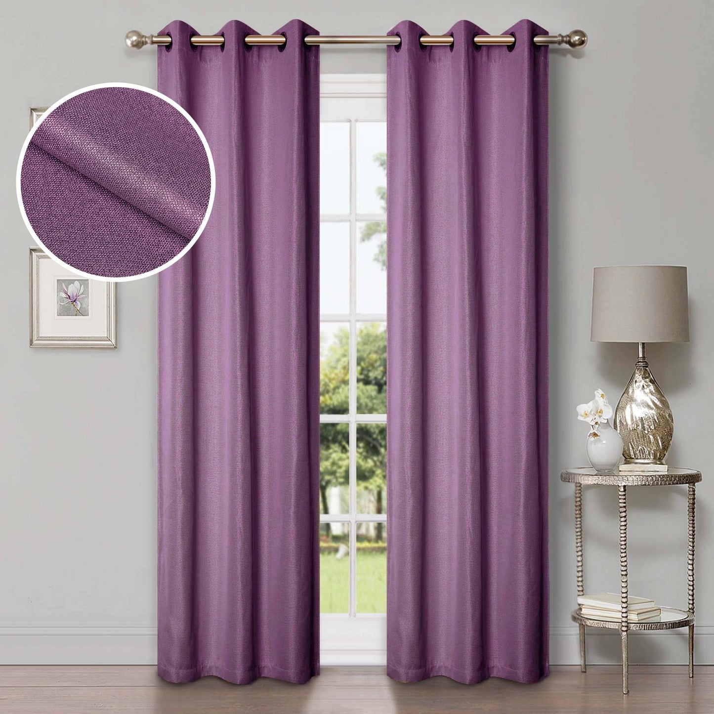Superior Linen Washable Room Darkening Curtains, Set of 2 Panels