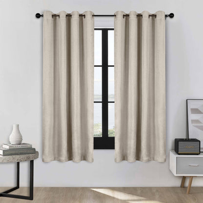 Superior Linen Washable Room Darkening Curtains, Set of 2 Panels
