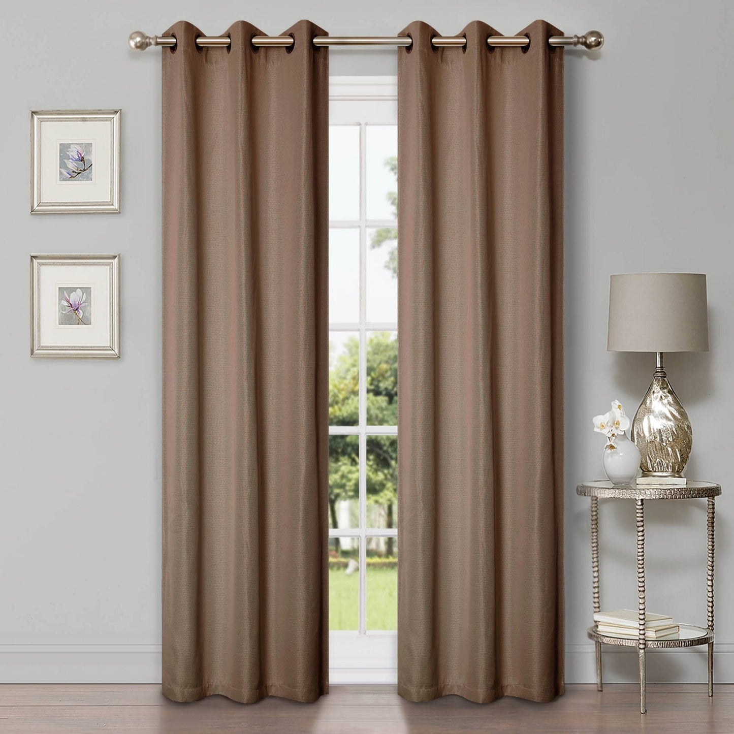 Superior Linen Washable Room Darkening Curtains, Set of 2 Panels
