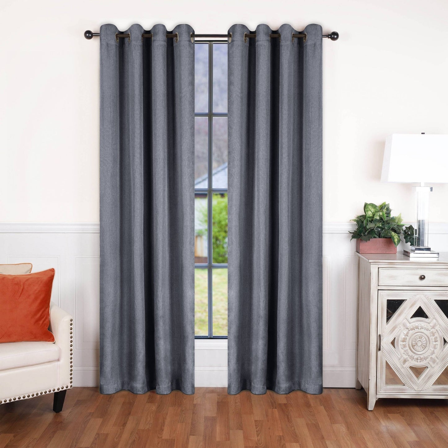 Superior Linen Washable Room Darkening Curtains, Set of 2 Panels