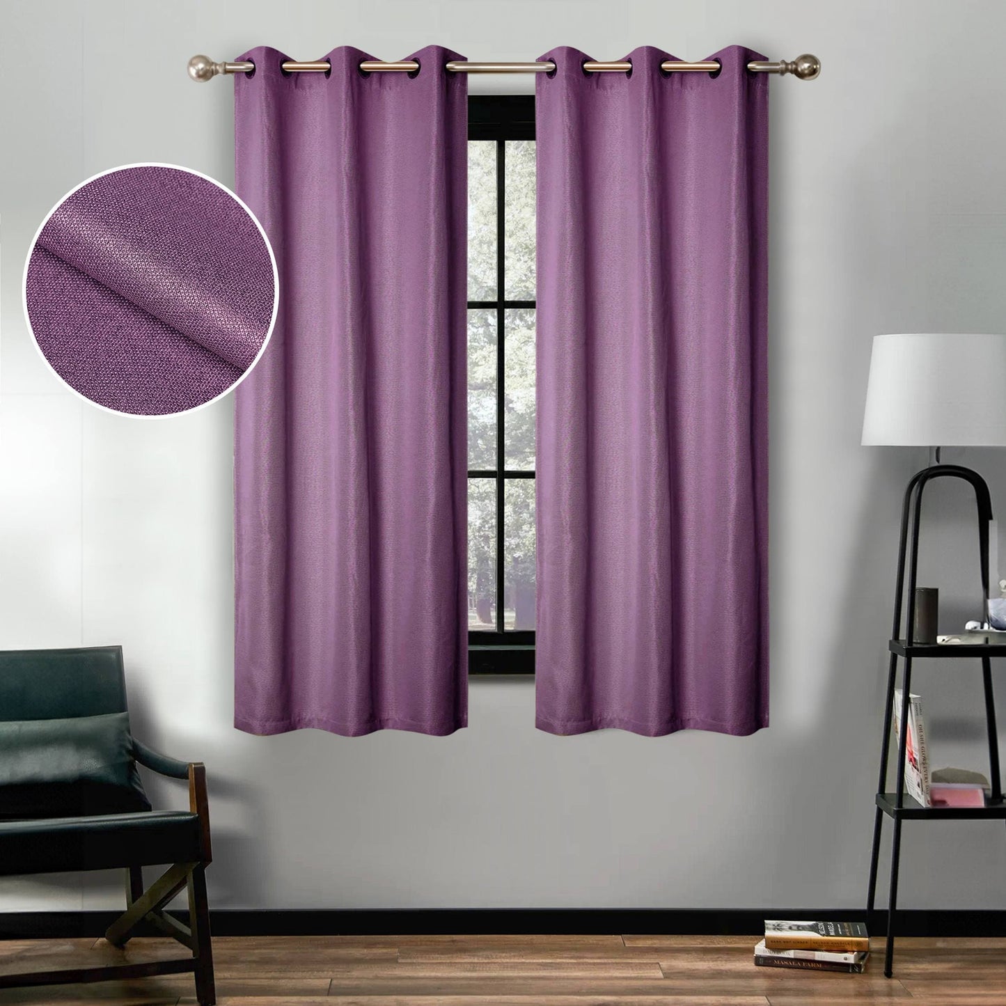 Superior Linen Washable Room Darkening Curtains, Set of 2 Panels