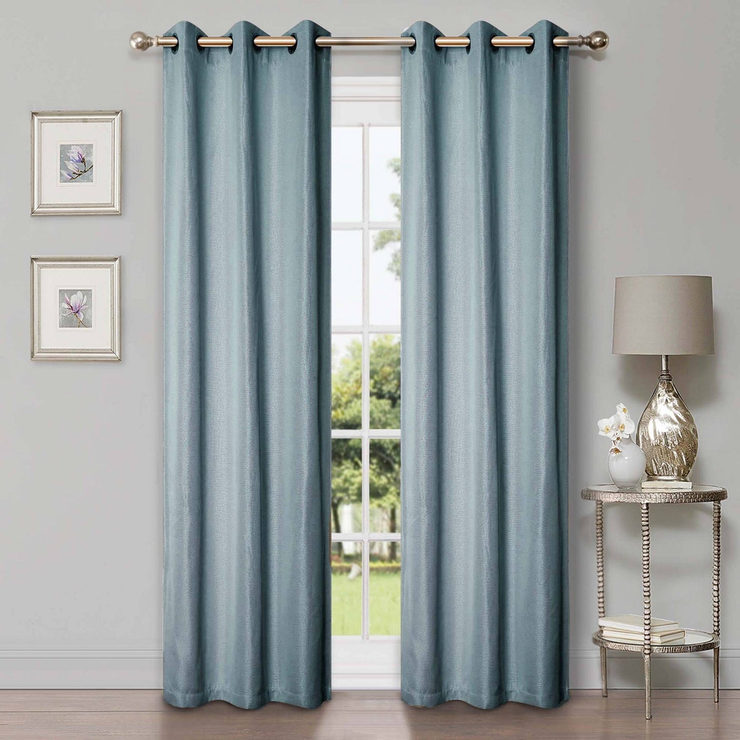 Superior Linen Washable Room Darkening Curtains, Set of 2 Panels