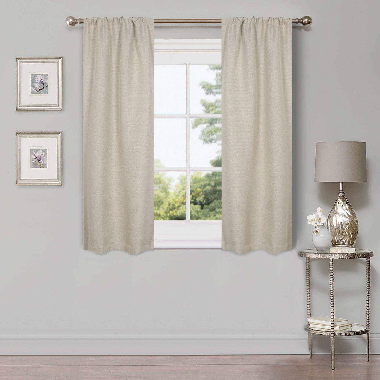 Superior Linen Washable Room Darkening Curtains, Set of 2 Panels