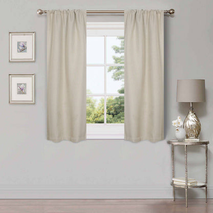 Superior Linen Washable Room Darkening Curtains, Set of 2 Panels