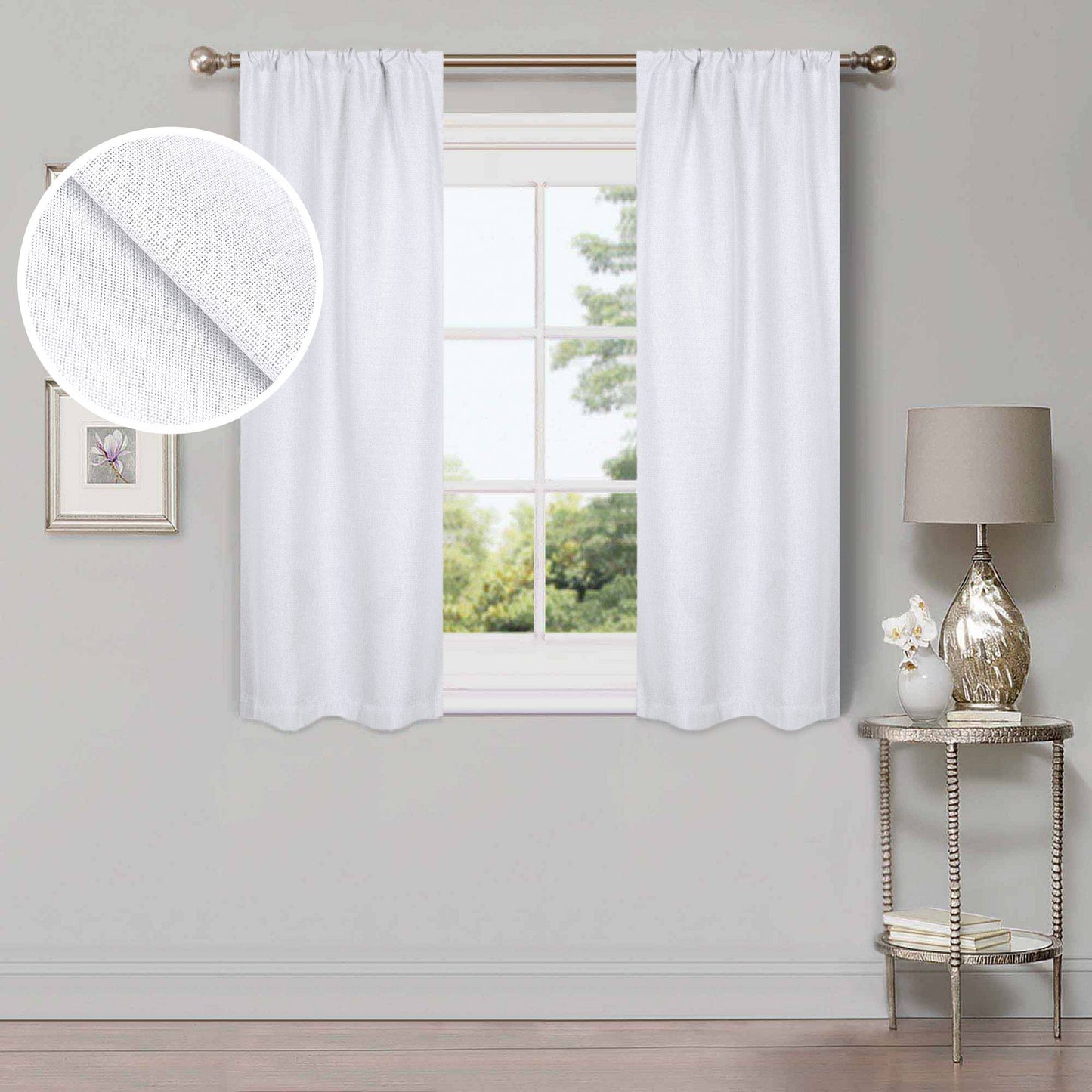 Superior Linen Washable Room Darkening Curtains, Set of 2 Panels