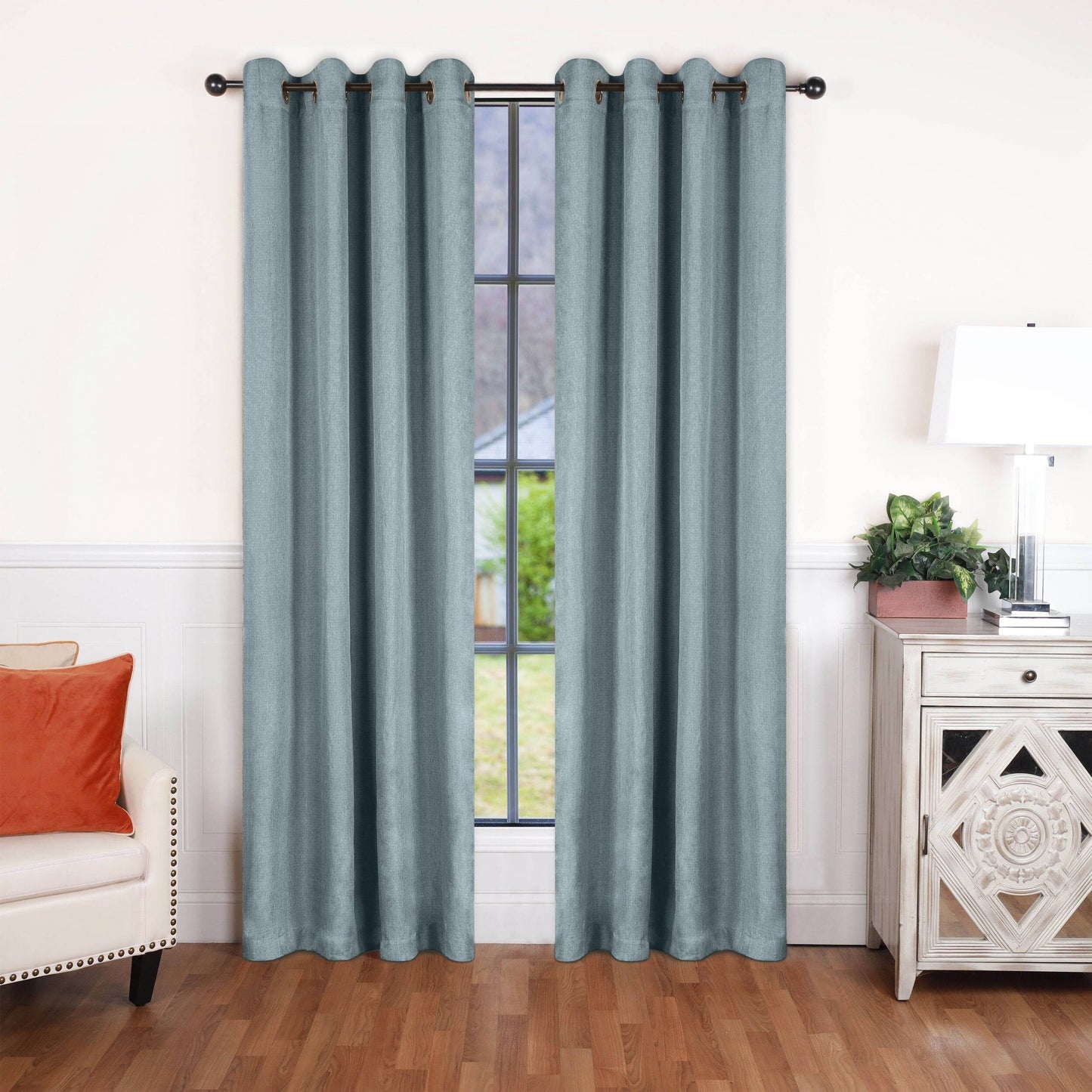 Superior Linen Washable Room Darkening Curtains, Set of 2 Panels