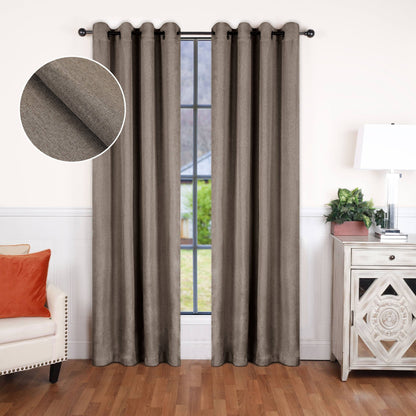 Superior Linen Washable Room Darkening Curtains, Set of 2 Panels