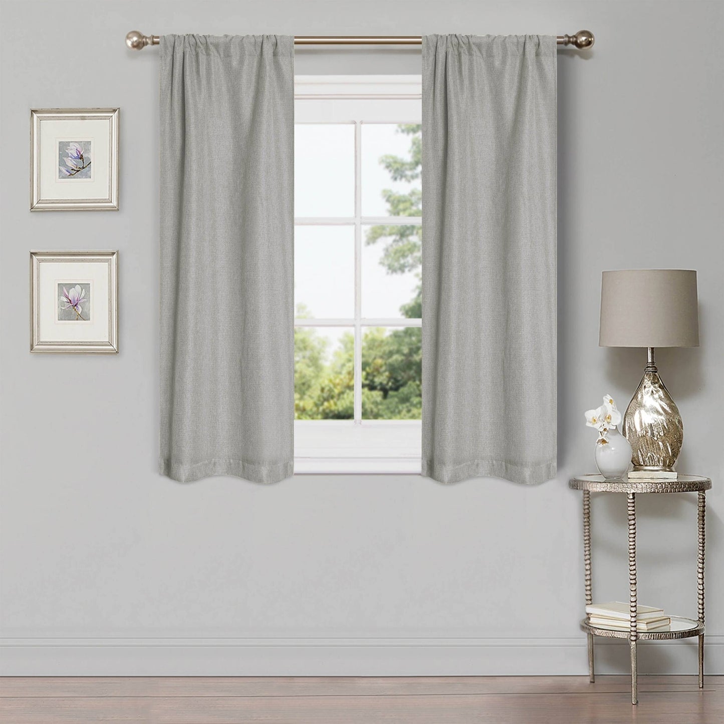 Superior Linen Washable Room Darkening Curtains, Set of 2 Panels