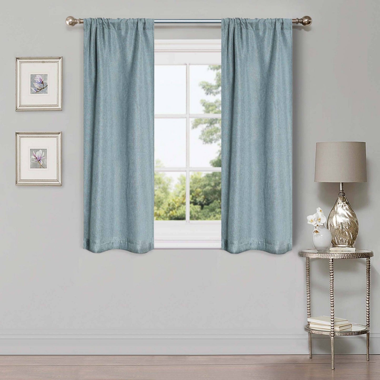 Superior Linen Washable Room Darkening Curtains, Set of 2 Panels