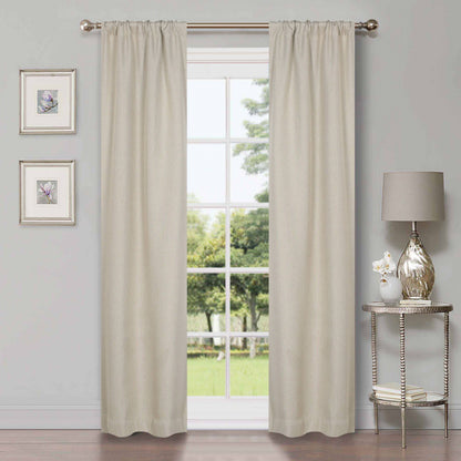Superior Linen Washable Room Darkening Curtains, Set of 2 Panels