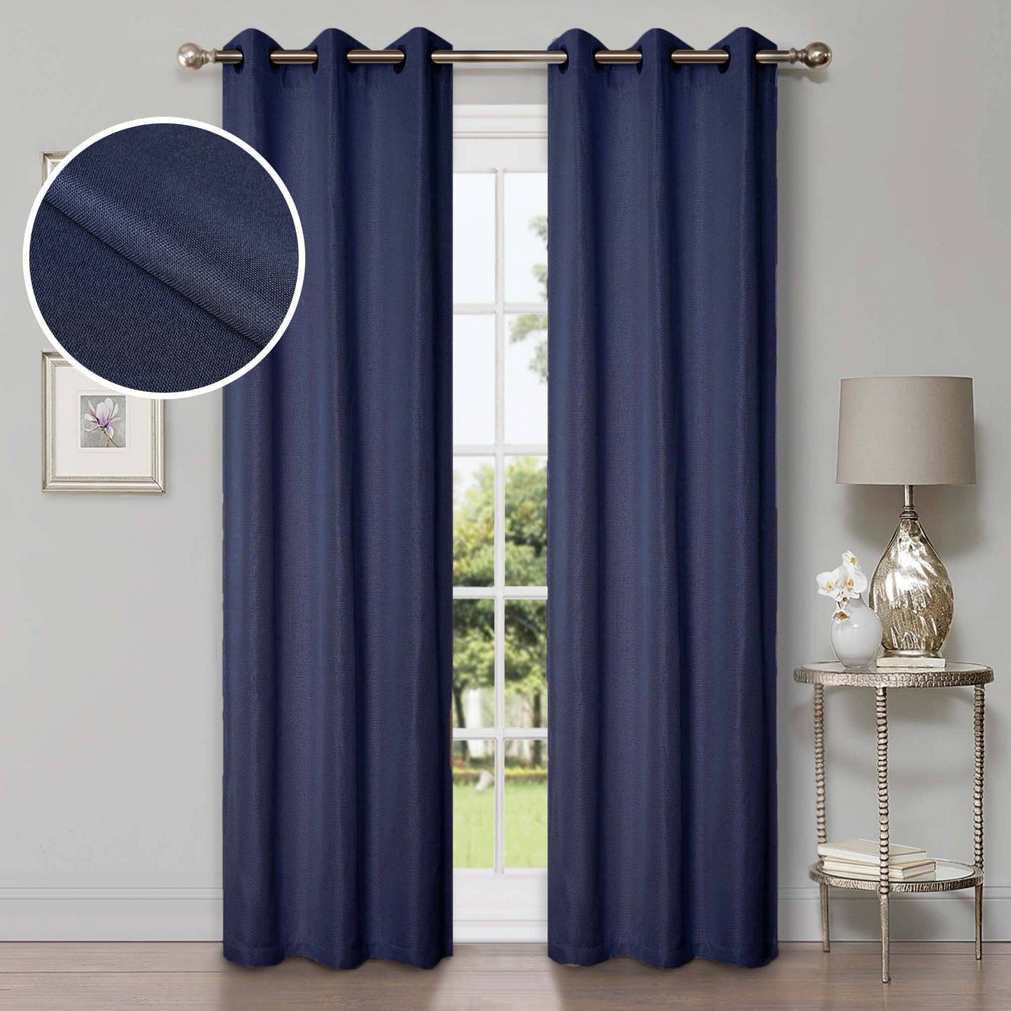 Superior Linen Washable Room Darkening Curtains, Set of 2 Panels