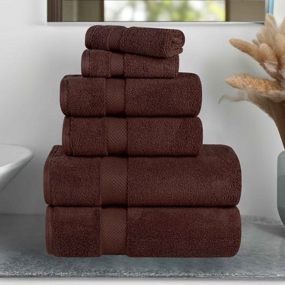 Superior Soft and Absorbent Zero Twist Cotton 6-piece Towel Set