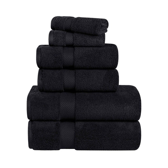 Superior Soft and Absorbent Zero Twist Cotton 6-piece Towel Set