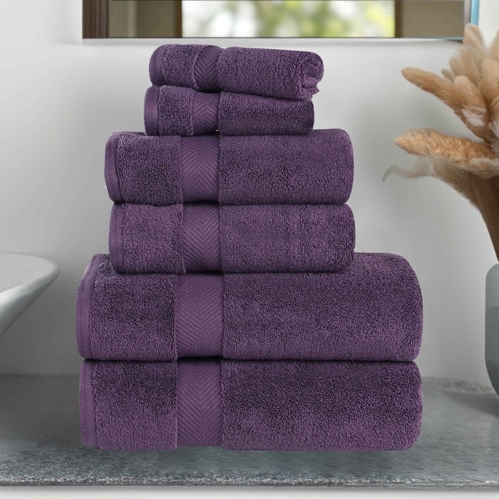 Superior Soft and Absorbent Zero Twist Cotton 6-piece Towel Set