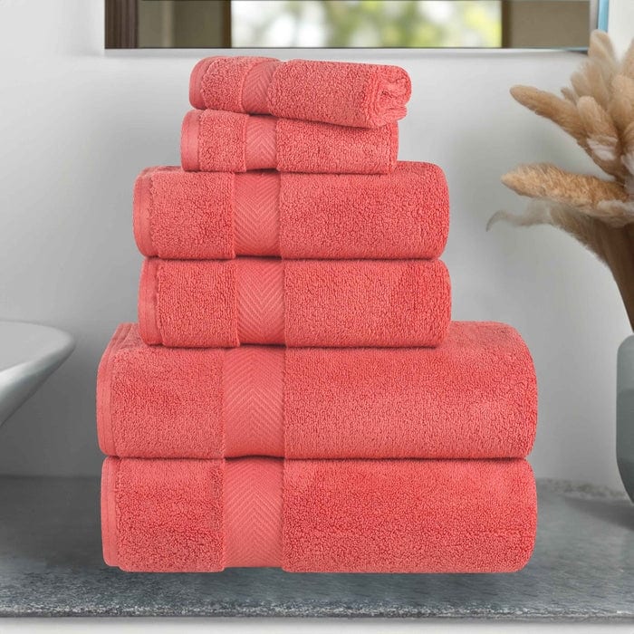 Superior Soft and Absorbent Zero Twist Cotton 6-piece Towel Set