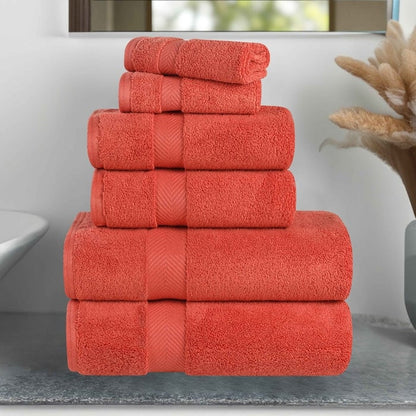 Superior Soft and Absorbent Zero Twist Cotton 6-piece Towel Set