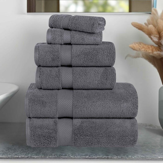 Superior Soft and Absorbent Zero Twist Cotton 6-piece Towel Set