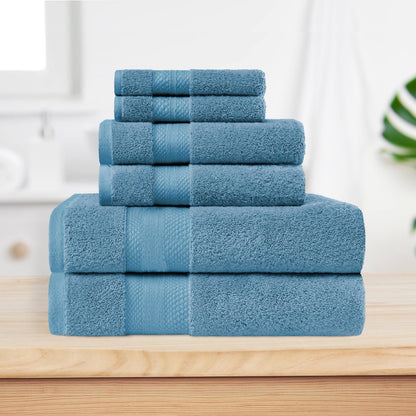 Superior Turkish Cotton 6 Piece Solid Plush Heavyweight Towel Set