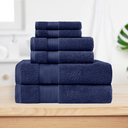 Superior Turkish Cotton 6 Piece Solid Plush Heavyweight Towel Set