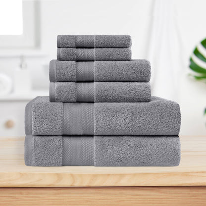 Superior Turkish Cotton 6 Piece Solid Plush Heavyweight Towel Set