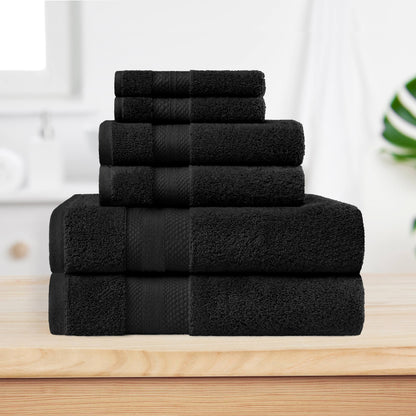 Superior Turkish Cotton 6 Piece Solid Plush Heavyweight Towel Set