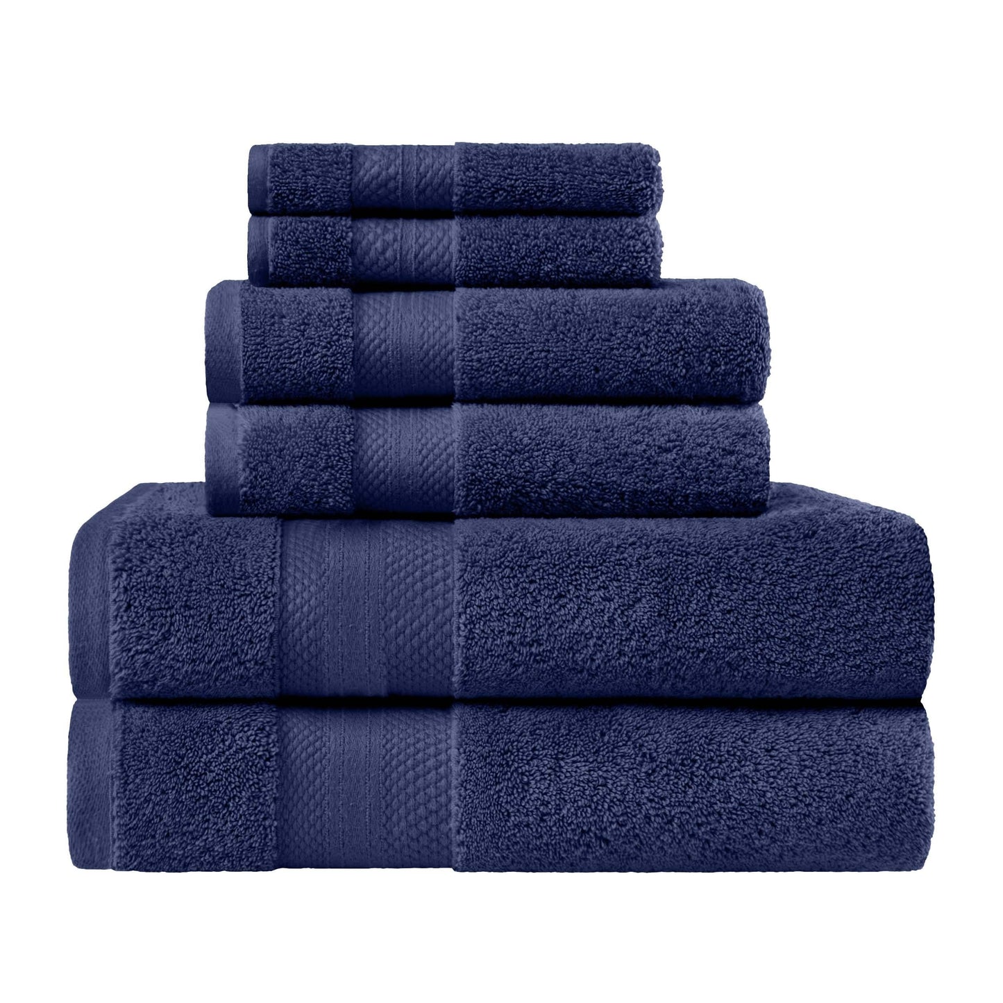 Superior Turkish Cotton 6 Piece Solid Plush Heavyweight Towel Set