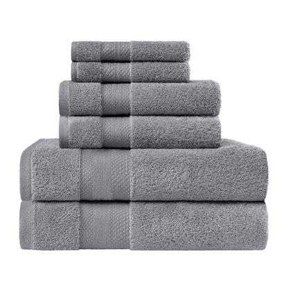 Superior Turkish Cotton 6 Piece Solid Plush Heavyweight Towel Set