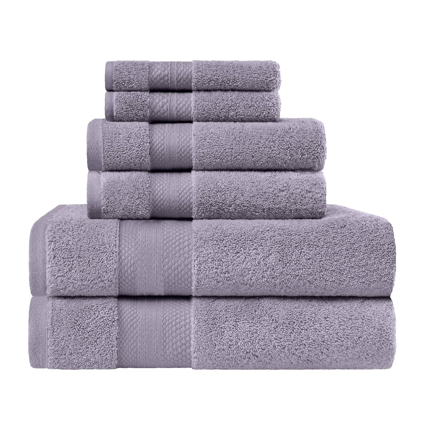 Superior Turkish Cotton 6 Piece Solid Plush Heavyweight Towel Set