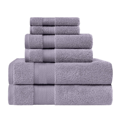 Superior Turkish Cotton 6 Piece Solid Plush Heavyweight Towel Set