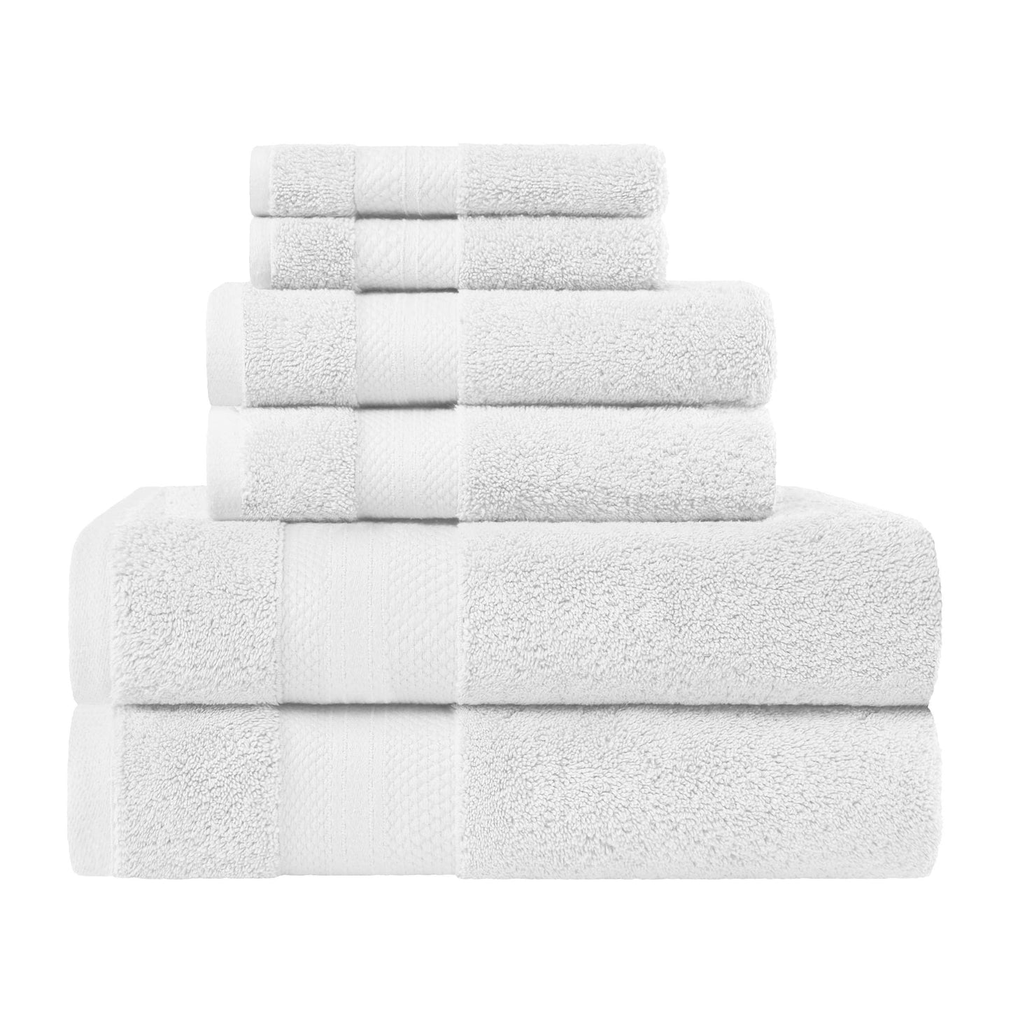 Superior Turkish Cotton 6 Piece Solid Plush Heavyweight Towel Set