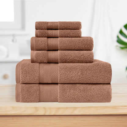 Superior Turkish Cotton 6 Piece Solid Plush Heavyweight Towel Set