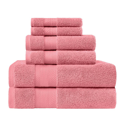 Superior Turkish Cotton 6 Piece Solid Plush Heavyweight Towel Set