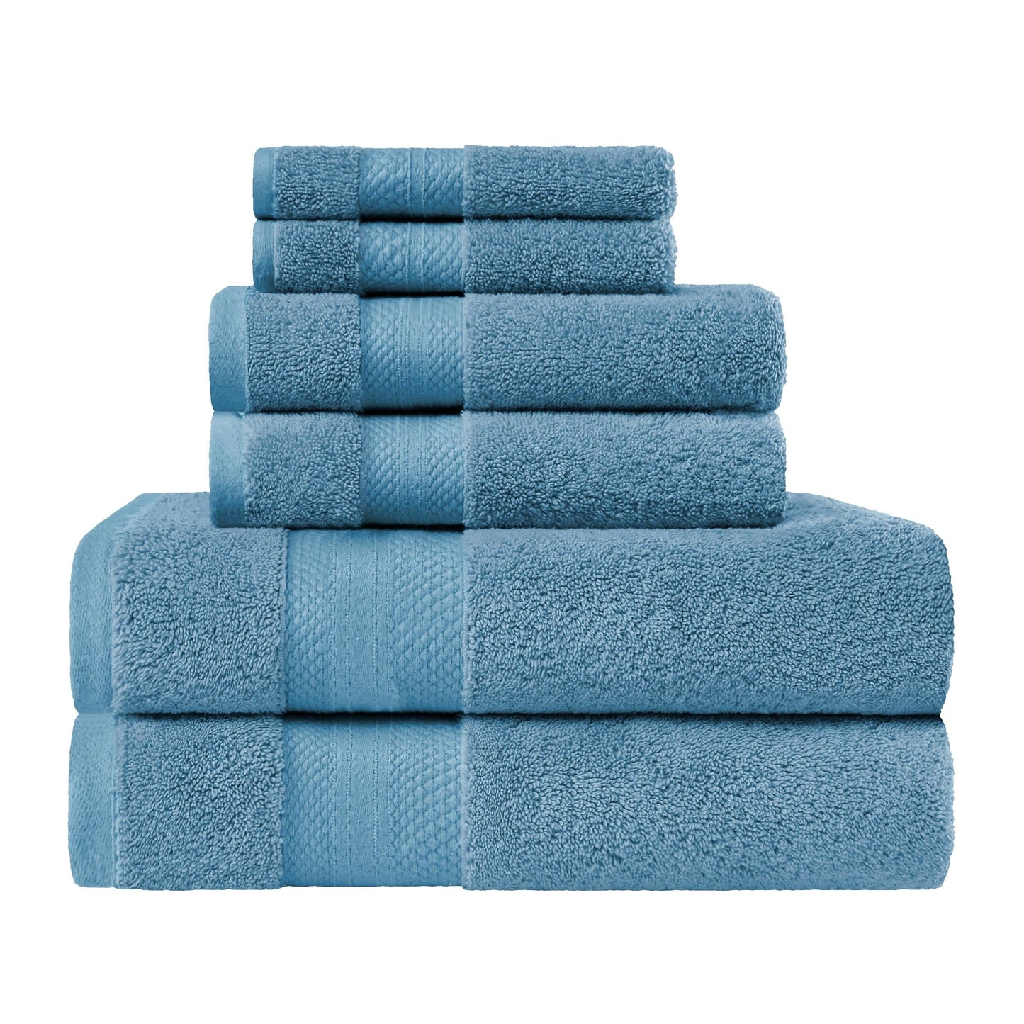 Superior Turkish Cotton 6 Piece Solid Plush Heavyweight Towel Set