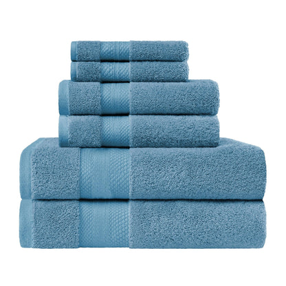 Superior Turkish Cotton 6 Piece Solid Plush Heavyweight Towel Set