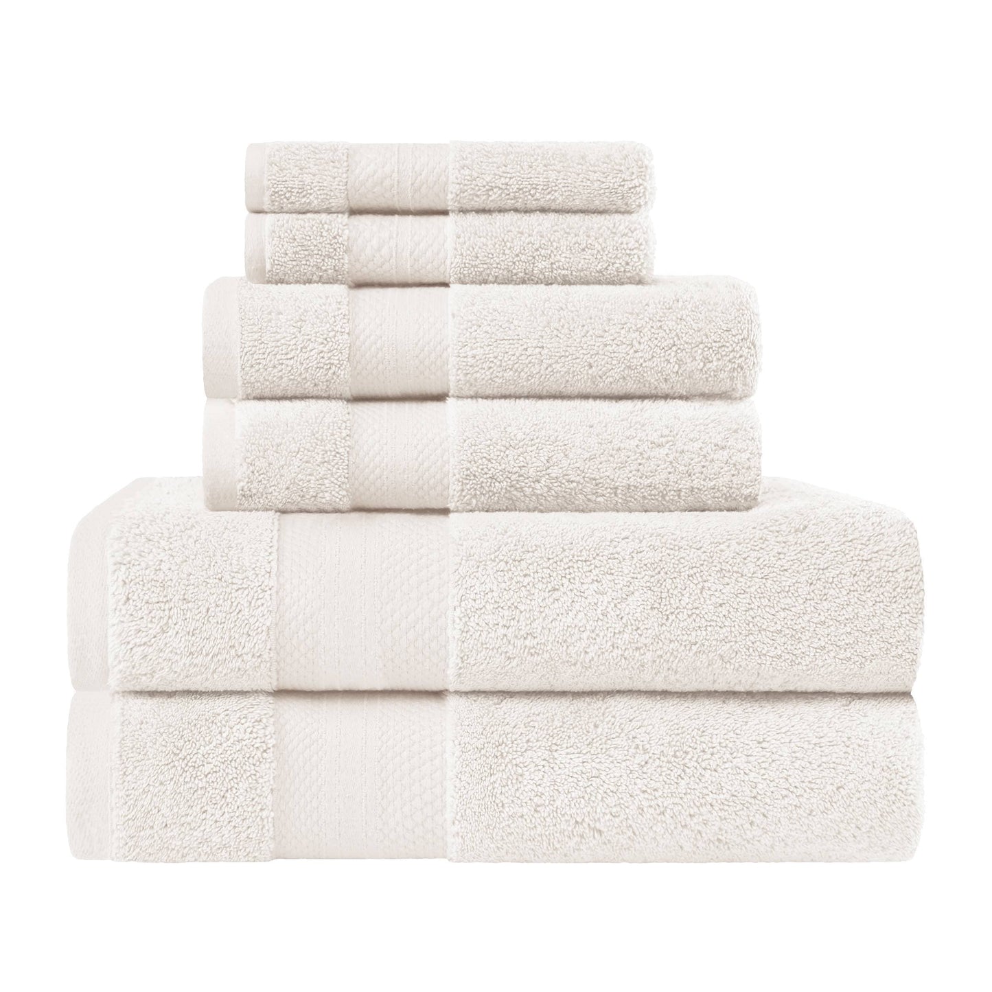 Superior Turkish Cotton 6 Piece Solid Plush Heavyweight Towel Set