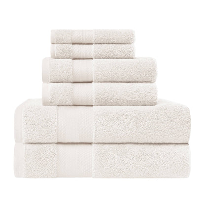 Superior Turkish Cotton 6 Piece Solid Plush Heavyweight Towel Set