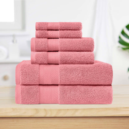 Superior Turkish Cotton 6 Piece Solid Plush Heavyweight Towel Set