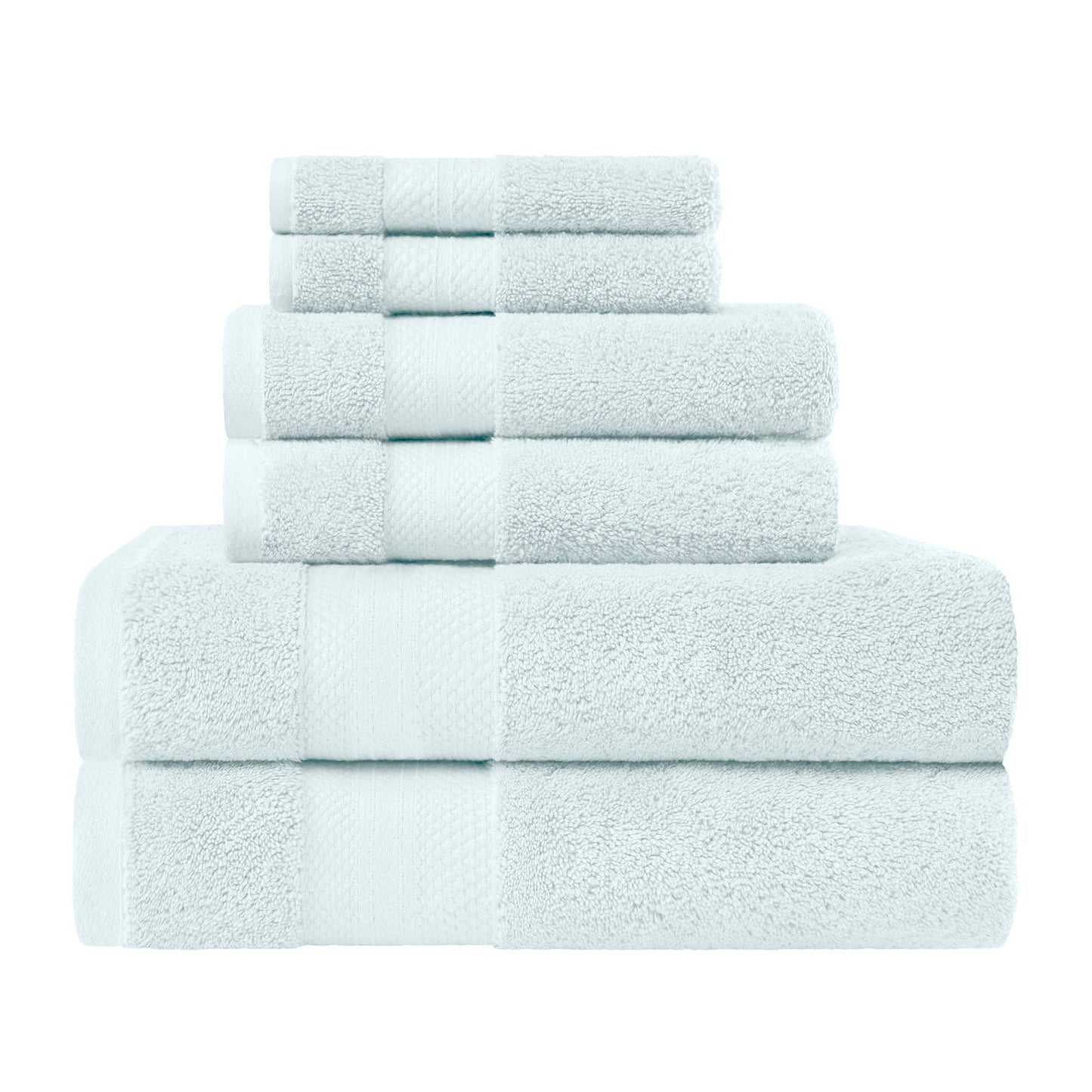 Superior Turkish Cotton 6 Piece Solid Plush Heavyweight Towel Set