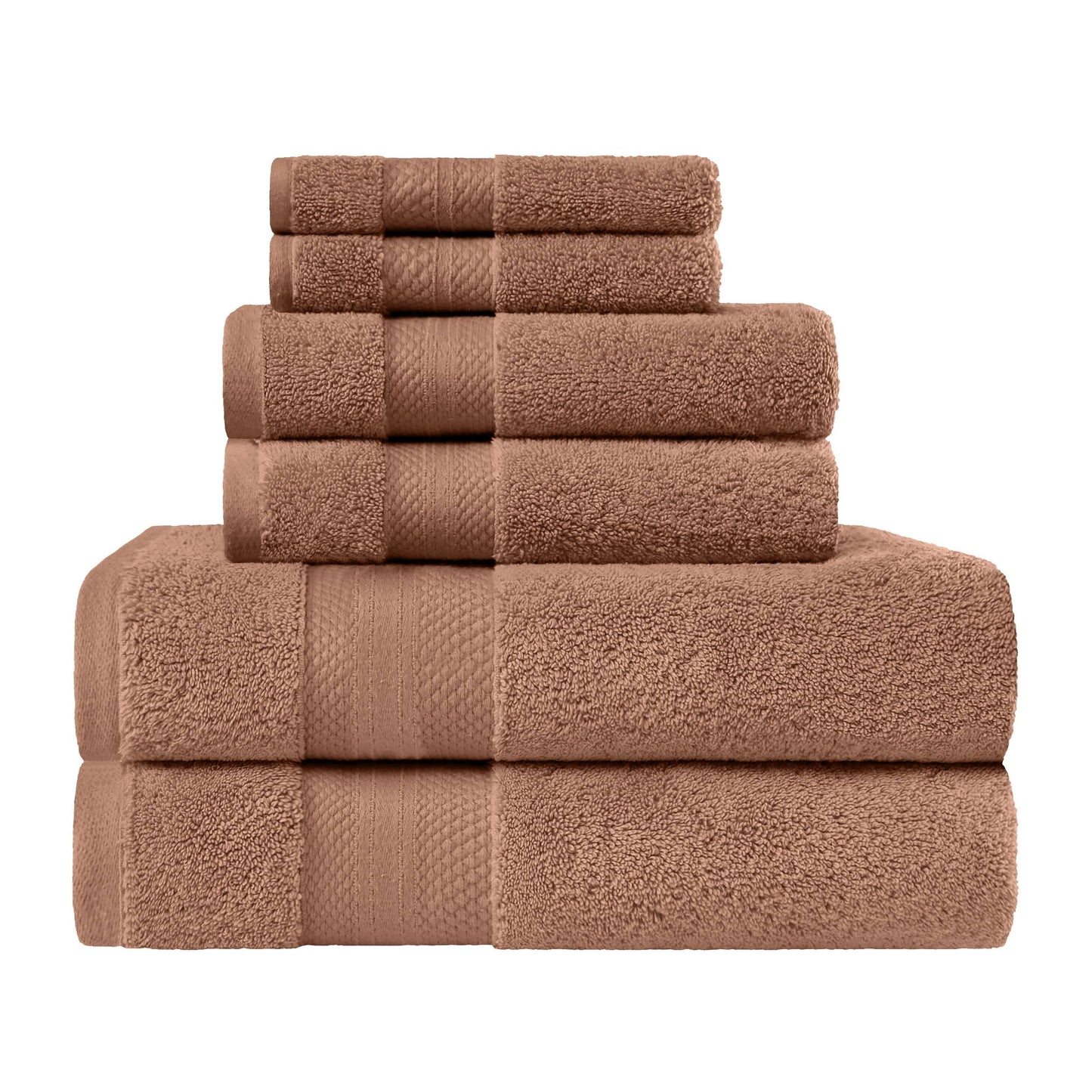 Superior Turkish Cotton 6 Piece Solid Plush Heavyweight Towel Set