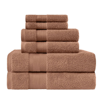 Superior Turkish Cotton 6 Piece Solid Plush Heavyweight Towel Set