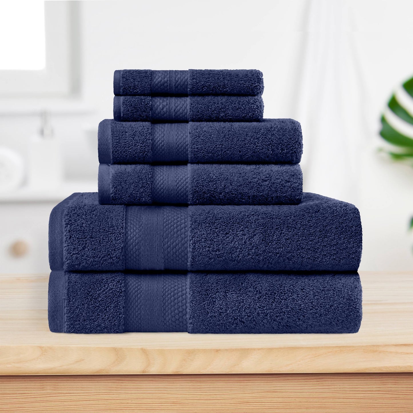 Superior Turkish Cotton 6 Piece Solid Plush Heavyweight Towel Set