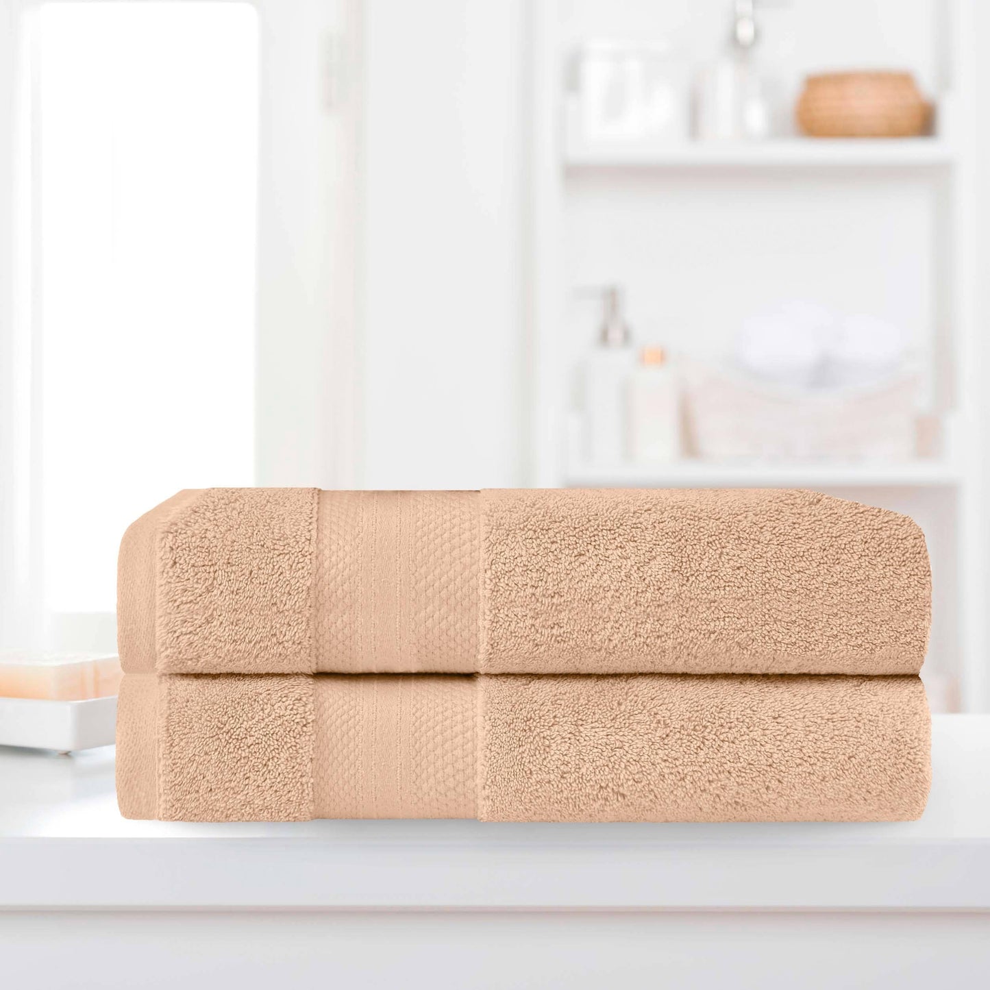 Superior Turkish Cotton Solid Heavyweight Bath Sheet Set of 2