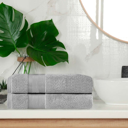 Superior Turkish Cotton Solid Heavyweight Bath Sheet Set of 2