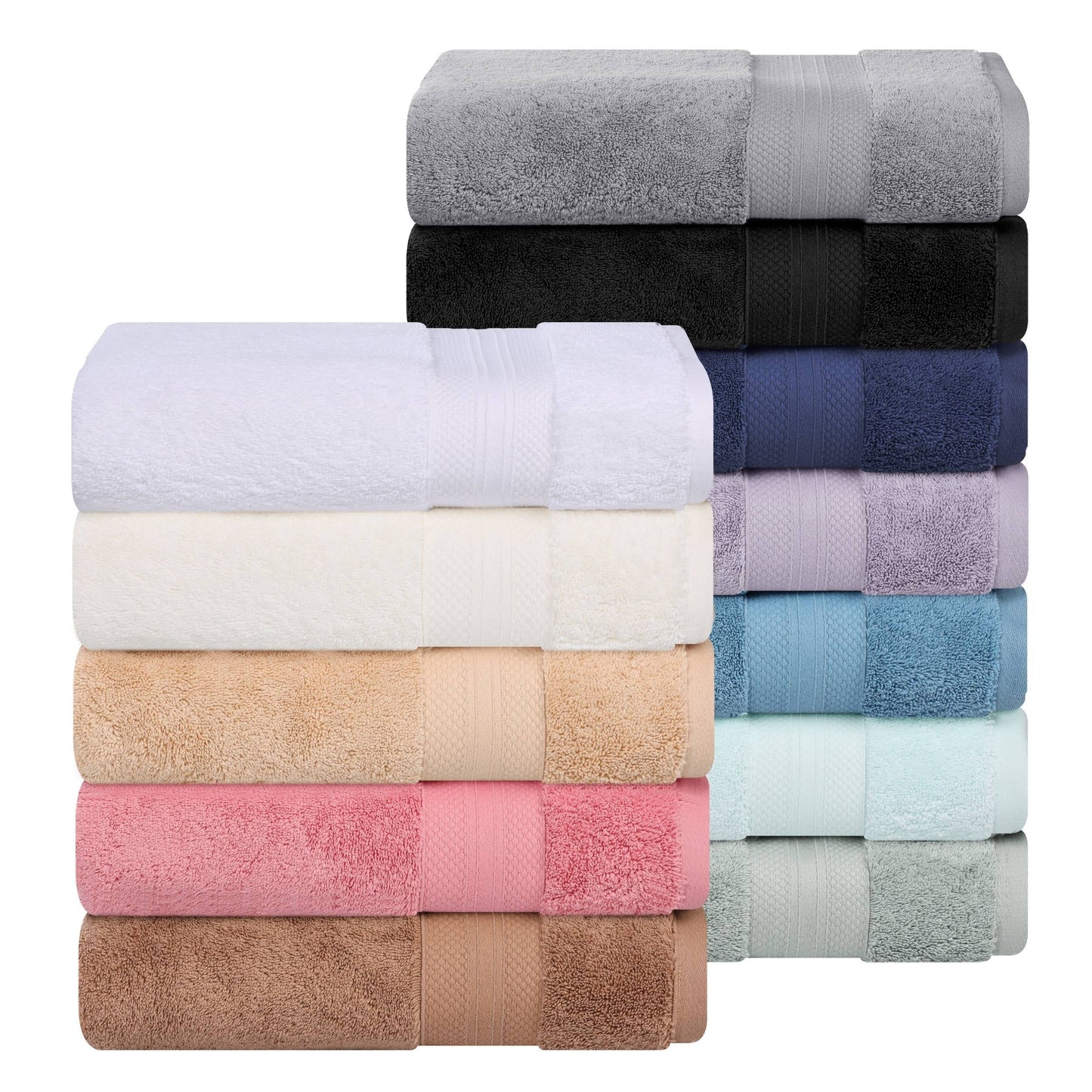 Superior Turkish Cotton Solid Heavyweight Bath Sheet Set of 2