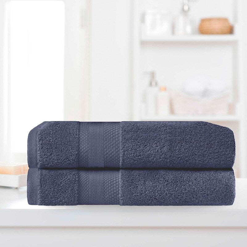 Superior Turkish Cotton Solid Heavyweight Bath Sheet Set of 2