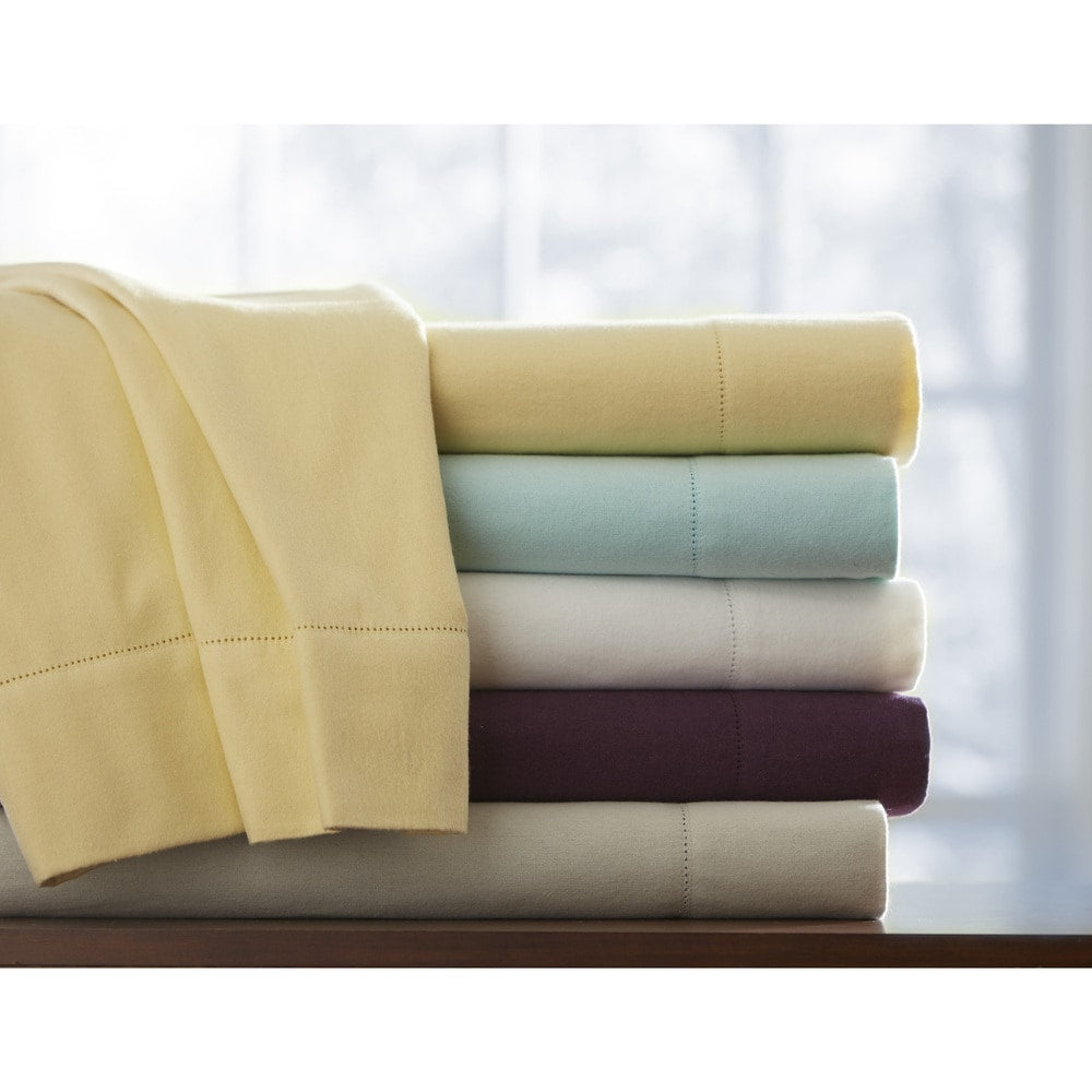 Pointehaven 200 GSM Superior Heavyweight Flannel Cotton Deep Pocket Bed Sheet Set