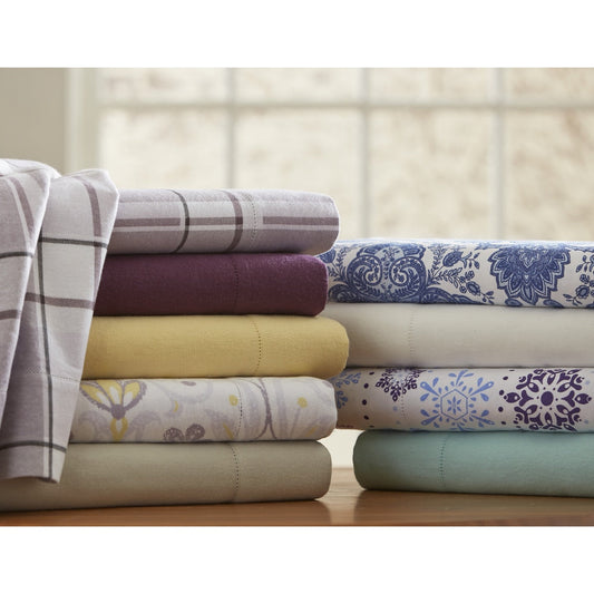 Pointehaven 200 GSM Superior Heavyweight Flannel Cotton Deep Pocket Bed Sheet Set