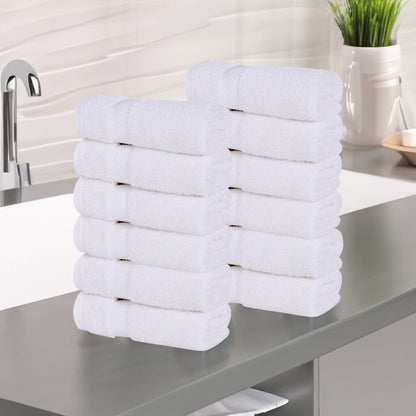 Superior Zero Twist Cotton Soft Absorbent Face Towel Washcloth Set of 12